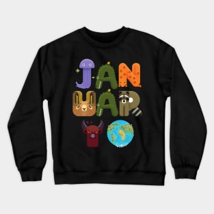 January born Zoo keeper Animal Lover Biology Teacher Kindergarten Crewneck Sweatshirt